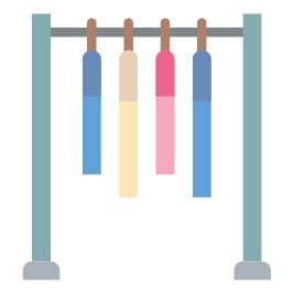 Animation of clothes hanging on a drying rack.